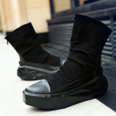 Boots Militer Takut Akan Tuhan 1:1 Justin Bieber Kabut Boots Sepatu Kualitas Kulit Asli Sepatu Tinggi Pria Kasual BOTAS (hitam) -Internasional