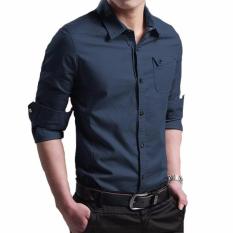 Bosbaju Kemeja Pria Lengan Panjang Alvaro Miller - navy
