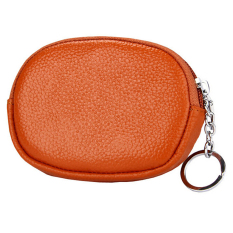 Boshiho Dompet Koin, Kulit Asli Zippered Key Holder Dompet Kartu Kredit Case (Brown)