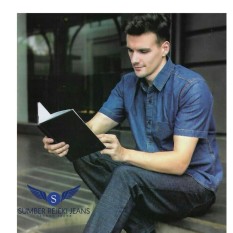 Celana Panjang Jeans Pria Model Reguler Standard - Body Boss Original - Denim Jeans Stretch Melar - Warna Hitam dan Biru