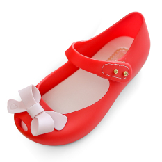 Busur Anak Sandal Perempuan Plastik Putri Jeli Sepatu (Merah)