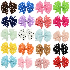 Bow Hair Clips Ribbon Printing Dot Headwear for Kids Hairccessories