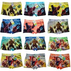 Boxer Anak ukuran M (11-13 th) Celana Dalam Anak Sempak 1 set 5pcs (Multicolour)