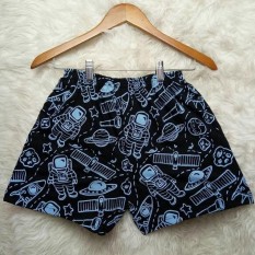 boxer lucu keren space black katun adem