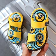 Anak Laki-laki Gadis Jelly Baru Musim Panas Sandal Bintang Santai Non-slip Sepatu Karet Unisex I114 Kuning