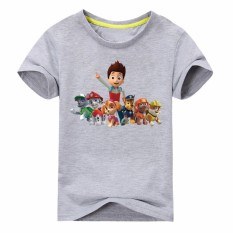 Boy's Girl's T-shirt Kartun Siswa Sekolah Sports Tees Unisex Anak Kartun Anjing Tops Banyak Warna-Intl