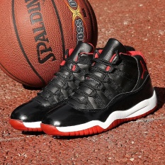 Anak Laki-laki Basket Olahraga Sepatu Wear Tahan Nyaman Kasual Sneakers-Hitam-Intl