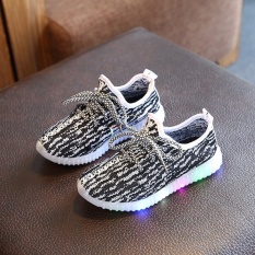 Anak Laki-laki Perempuan Modis Sneakers Tahan Lama Roda Tunggal LED Bercahaya Alat Penggulung Luncur Heelys Tak Terlihat Roda Luncur Sepatu Sportsshoes Sneakers Biru- internasional