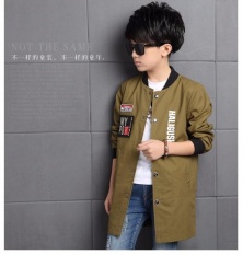 Anak Laki-laki Jaket Letter Mantel Baseball untuk Anak Laki-laki Pakaian Anak-anak Musim Semi Musim Gugur Long Trench 2016 Remaja Laki-laki-Intl