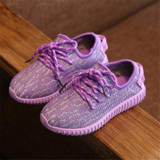 Mahasiswa Anak Itu Lukisan Gadis Kasual Olahraga Atletik Her Kets Sepatu Rajut I105 Ungu