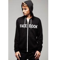 Just Cloth Jaket Hoodie Zipper Facebook J-014 - Hitam