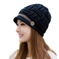 Dikepang Lady Hangat Baggy Musim Dingin Topi Ski Renda Rajut Beanie-Intl