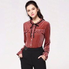 Baru 2018 Spring Wanita's Fashion Solid Color Laced Knit Top Big Ukuran XL-5XL-Intl