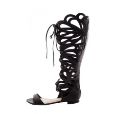 Breckelles Womens Solo-15W Gladiator High Heel Sandal BK 6.5-Intl