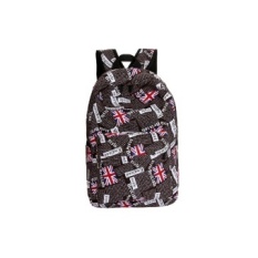 Motif Bendera Inggris Stylish Large Capacity Laptop Tablet Canvas Backpack Rucksack (Hitam)-Intl