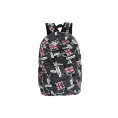 Motif Bendera Inggris Stylish Large Capacity Laptop Tablet CanvasBackpack Ransel (Hitam))-Intl