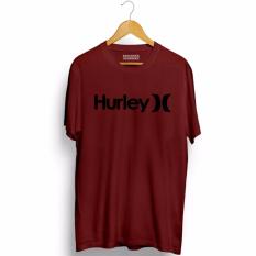 Brother Store Kaos Distro Hurley logo Black - Maroon Premium