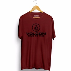 Brother Store Kaos Volcom Logo Black Maroon Premium