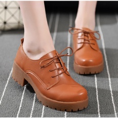 (Brown) Baru Fashion Wanita Kulit Asli Sepatu Lady's Casual Boots Fashion Sepatu Datar Sol Oxford Leather Single Shoes Lady's Musim Gugur Musim Dingin Sepatu BOOT-Intl