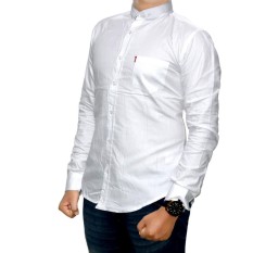bsg_fashion1 kemeja polos pria/ kemeja pria lengan panjang Marun/baju kemeja pria/kemeja slimfit/kemeja pria/kemeja pria polos/kemeja lengan panjang/kemeja flanel PX 4748 Putih