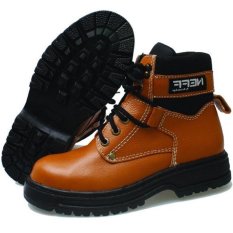 BSM Soga Sepatu Safety Boots Kulit Proyek Industry Bengkel Pabrik Lapangan Kontraktor Bikers Boot Touring BSM309 - Safety Boots Best Seller - Tan