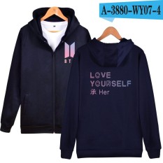 BTS Pelat Remaja dengan Berritsleting Hoodie Sweater Kasmir Sweater.-Internasional