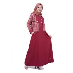 Busana Muslim & Baju Muslim Nibras NB 145 Maroon & Baju Gamis Murah & Baju Gamis Terbaru & Gamis Katun Jepang & Blus & Tunik & Koko