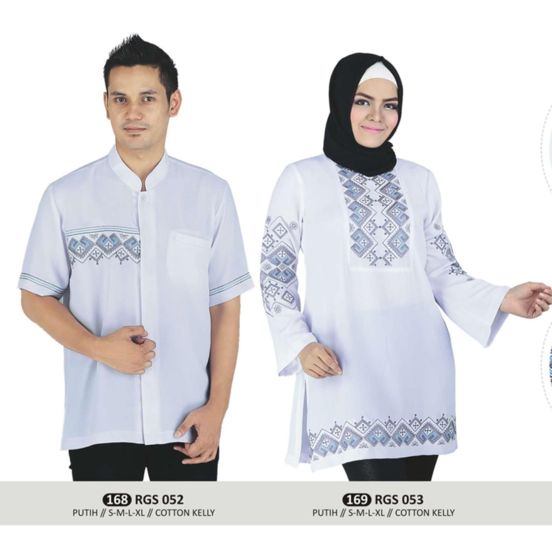 Busana Muslim Couple Baju Koko Pria Tunik Sarimbit Raindoz