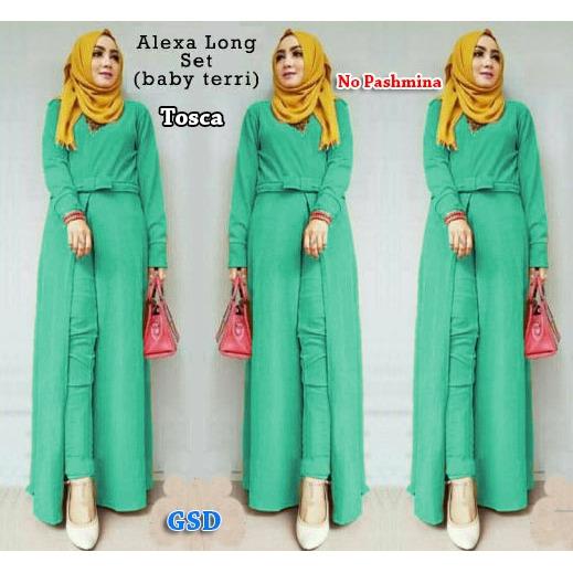 Busana Muslim/ Maxi Dress/ Setelan Muslin/ Set Alexa Long