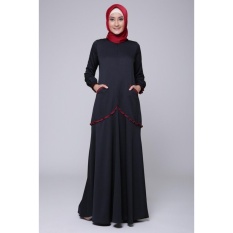 Busana Muslim Ranti Black With Frill Dress
