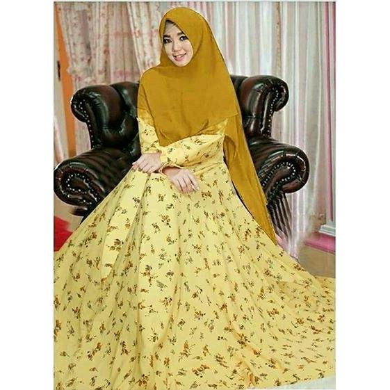 Busana Muslim/SYAR'i MONALISA Bermotif Flower