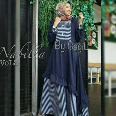 Busana Wanita Murah / Nabila Dress Balotely Kombinasi Kaos