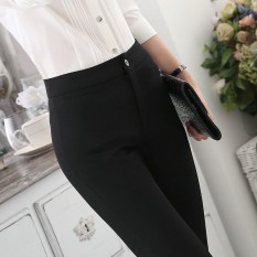 Bisnis Kerja OL Wanita Setelan Pant Lurus Hitam Ramping Celana-Internasional