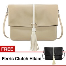 Buy 1 Get 1 - VONA Ferris GRATIS FREE Ferris (Hitam) - Paket 2 in 1 Tas Wanita Bahu Slempang Selempang Sling Shoulder Clutch Pouch Purse Dompet Handbag Hand Bag Trendy Best Seller Fashion Cute Crossbody Tote PU Leather Kulit Sintetis Korean Style Bundling