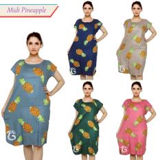 BUY 1 GET 5 DASTER MIDI PINEAPPLE/BAJU SANTAI/BAJU TIDUR/BAJU HAMIL/DASTER LUCU