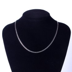 Buyincons Laki-Laki Stainless Steel Kalung Rantai Kekang Link (Perak)