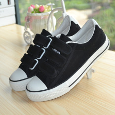 Bxsc Bawah Tendon Produk Asli Velcro Sepatu Kanvas Kosong Yang Dilukis With Tangan Her (Hitam)