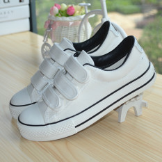 Bxsc Bawah Tendon Produk Asli Velcro Sepatu Kanvas Kosong Yang Dilukis With Tangan Sepatu (Putih)