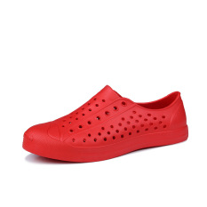 Byl Sepatu Crocs Karet Satu Warna Ringan Bersirkulasi Udara (Merah) (Merah)