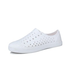 Byl Sepatu Crocs Karet Satu Warna Ringan Bersirkulasi Udara (Putih) (Putih)