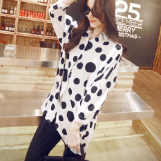 Caidaifei Baju Pelindung Terik Matahari Korea Fashion Style Musim Semi dan Musim Panas Baru Kemeja Wanita (Putih)