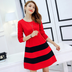 Caidaifei 2018 Musim semi dan musim panas model baru baju wanita ukuran besar Gaya Korea gaun