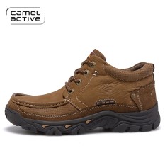Camel Active Tambah Beludru Musim Dingin Yang Hangat Kulit Boots Pendek Sepatu Pria Sepatu (Kuning Coklat)