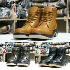 Camel Boot Kulit Safety / Sepatu Boots Kulit / Grosir Sepatu
