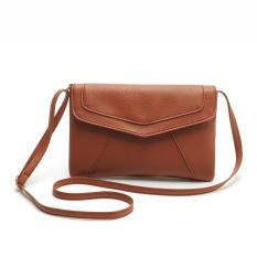 Candy Amplop Berwarna Sederhana dan Elegan Halus Panjang Span Single Shoulder Bag-Brown
