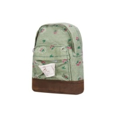 Kanvas Mini Tas Punggung Motif Bunga Wanita Wanita Hijau-Intl-Intl