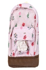 Kanvas Mini Tas Punggung Motif Bunga Wanita Girls Kids Murah Dompet Koin Pink