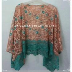 Cape Brokat AZ-ZAHRA Kombi Cream Tosca Cape Brukat Kondangan Setelan Kebaya Modern