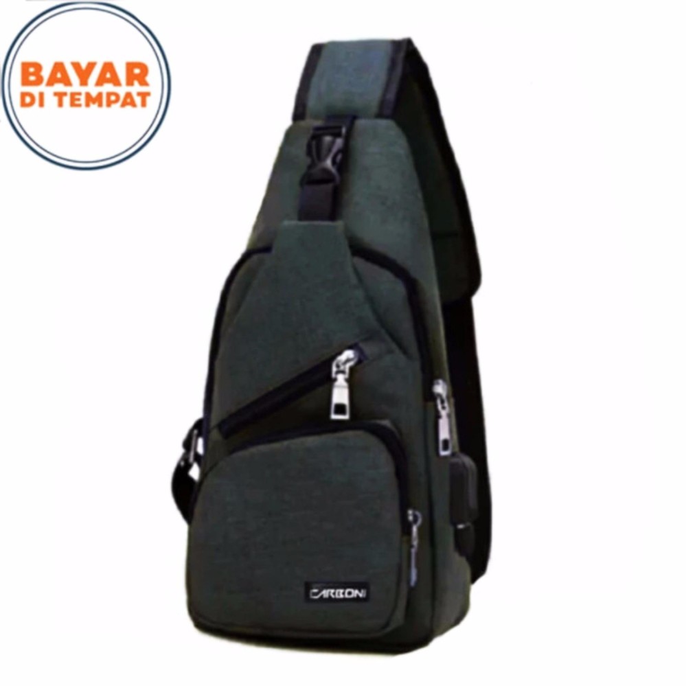 Carboni Waistbag 2 in 1 AA00023 Ransel Tali Satu Bisa Untuk Tali Dua Original - Grey 