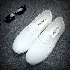 2016 model baru netral Carrefour putih Sepatu kanvas pria musim gugur Versi Santai Korea Orang Malas Sandal Summer mudah dipakai Pria sepatu lapisan tunggal